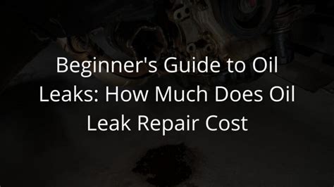 average cost of oil leak repair|Guide to Oil Leaks: How Much Does Oil Leak Repair。